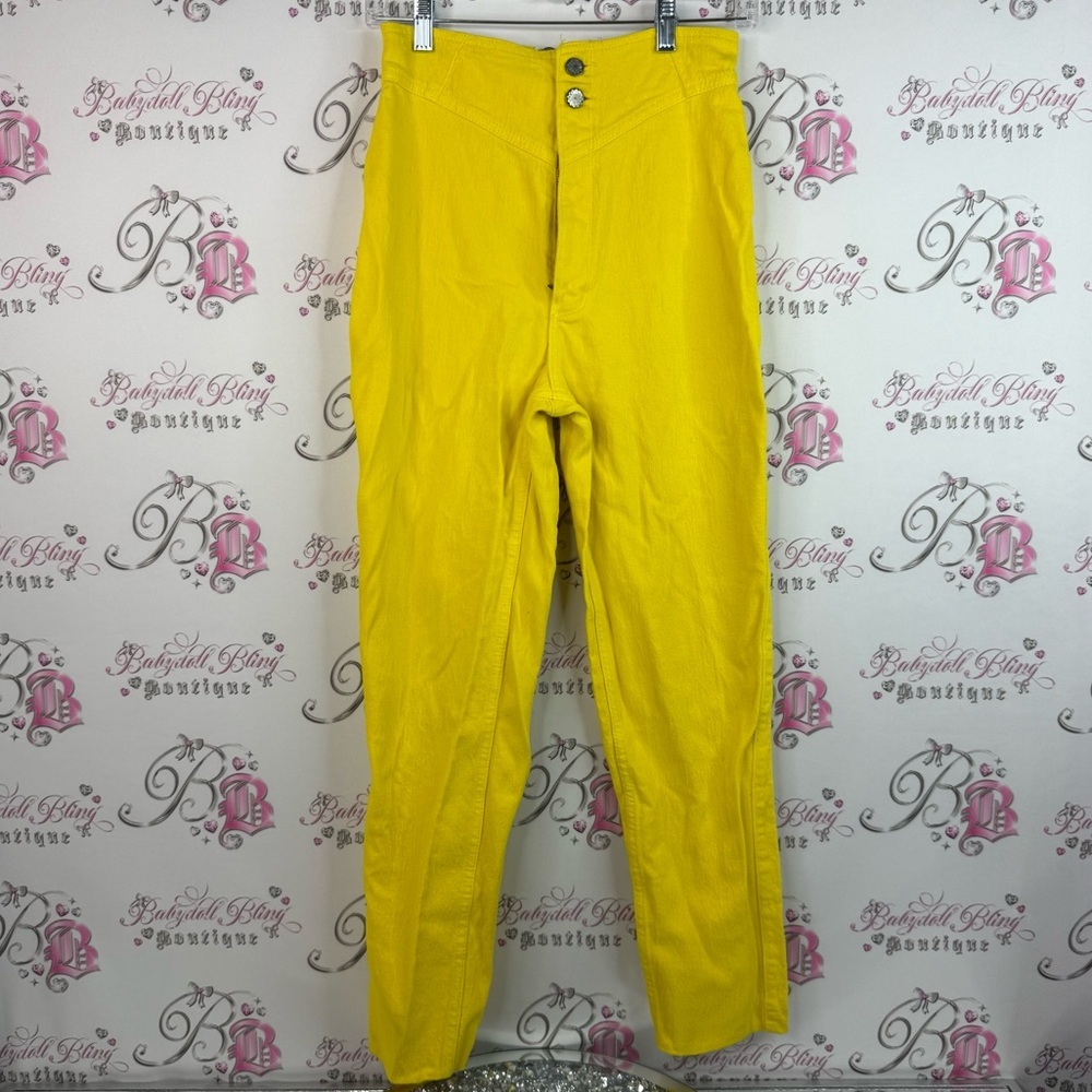 Pulse high waist pants neon Bright Yellow zip up